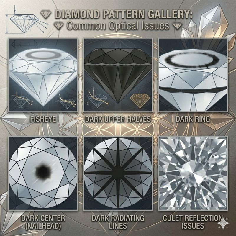 Diamond Patterns: How Light and Dark Areas Define Quality