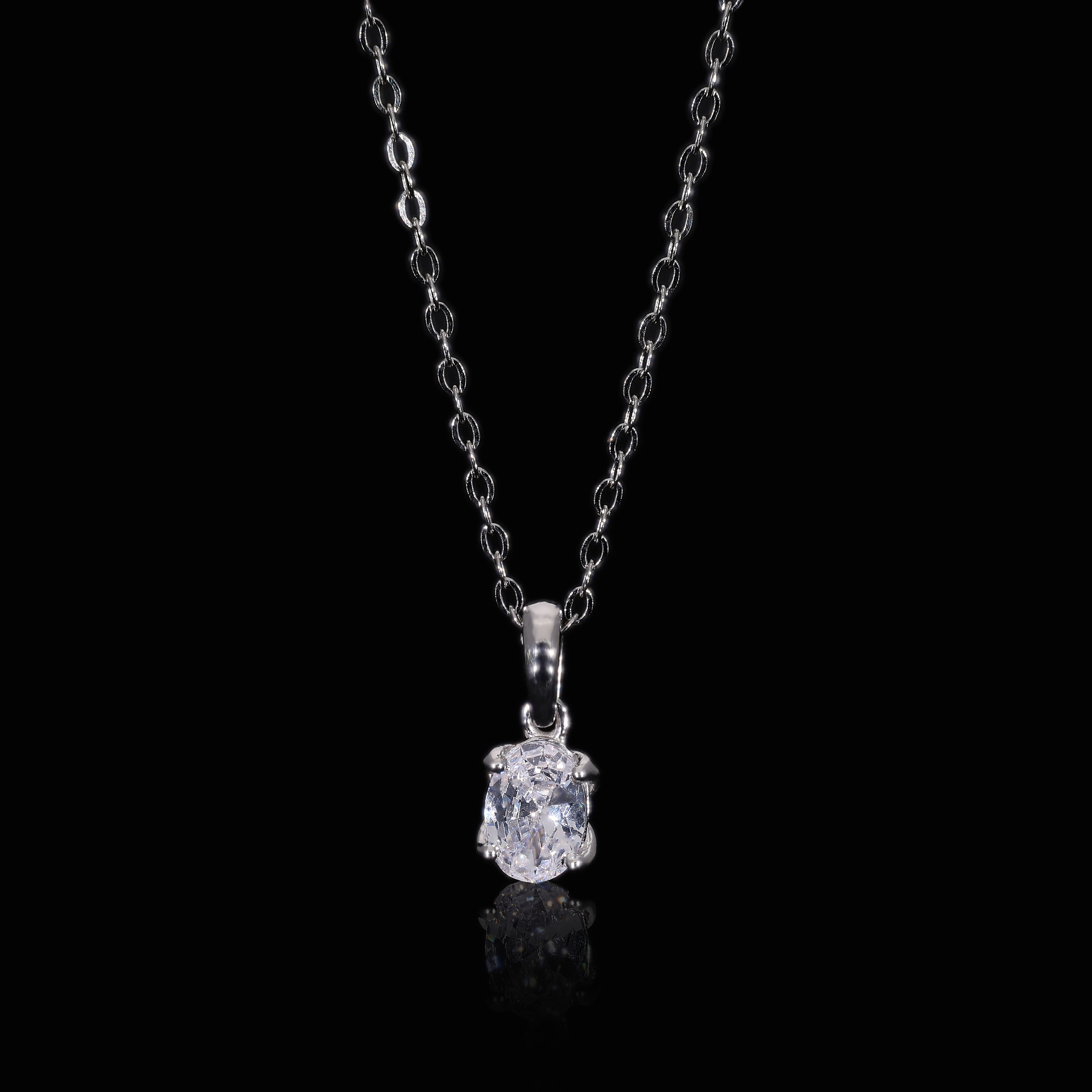 Oval Cut Lab Grown Diamond Solitaire Pendant