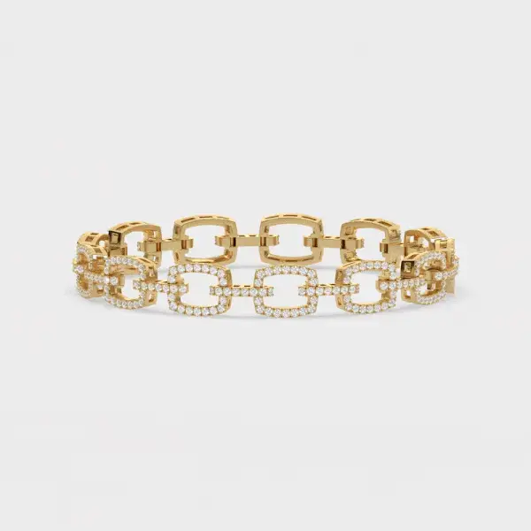 2.80 CTW Diamond PaperClip Chain Bracelet_CaratX Diamond Jewelry