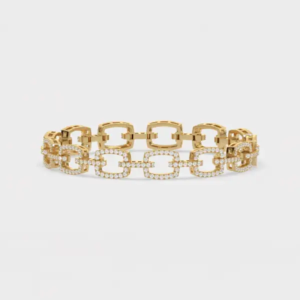 2.80 CTW Diamond PaperClip Chain Bracelet_CaratX Diamond Jewelry