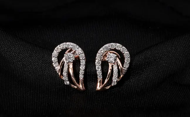 Lab Grown Diamond Leaf Earrings