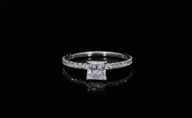Princess Cut Accent Diamond Ring