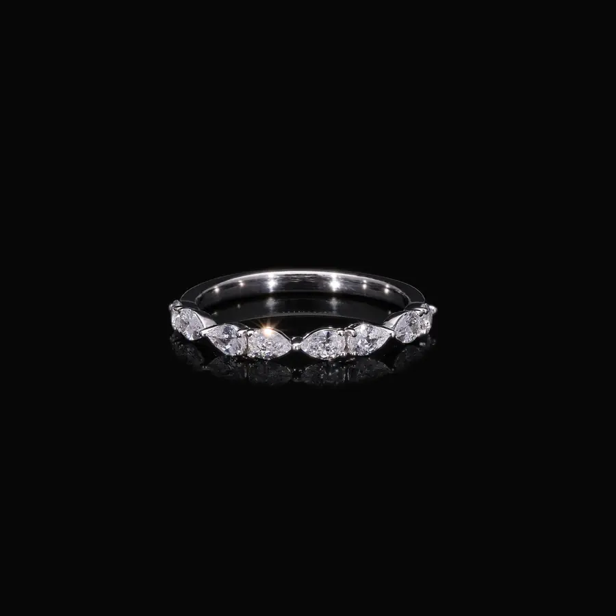 Pear Cut Lab Grown Diamond Half Eternity Band