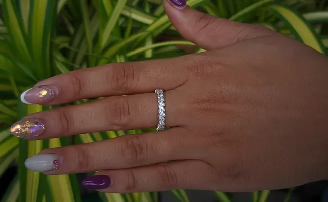 Marquise Cut Lab Grown Diamond Eternity Wedding Band