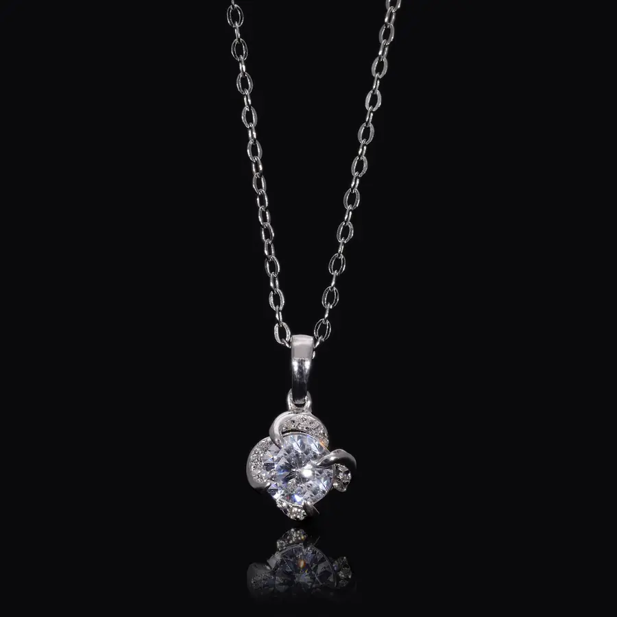 Lab Grown Diamond Halo Solitaire Pendant