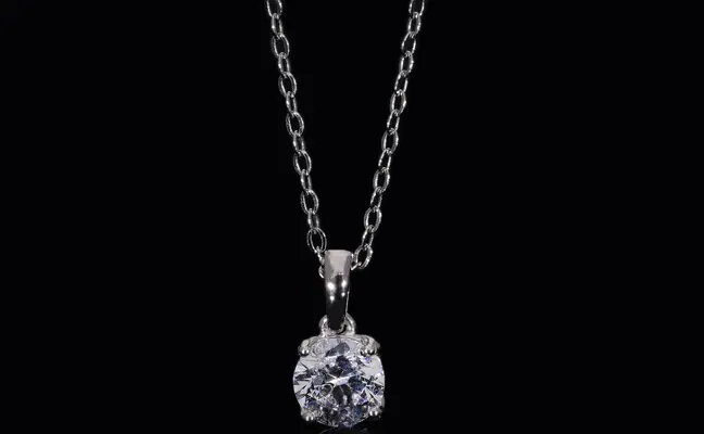 Round Solitaire Lab Created Diamond Pendant