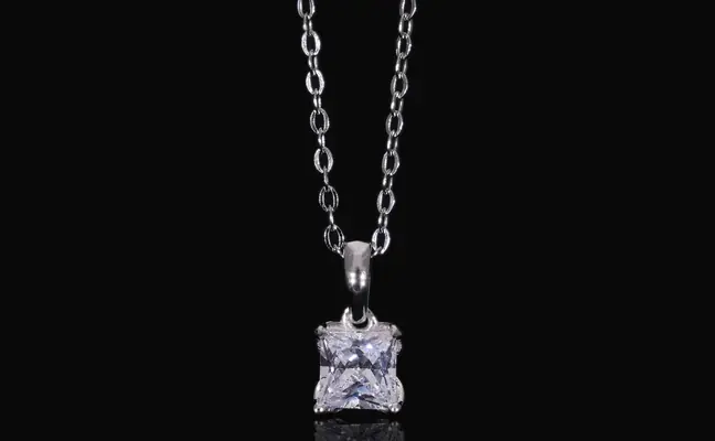 Princess Cut Lab Grown Diamond Solitaire Pendant