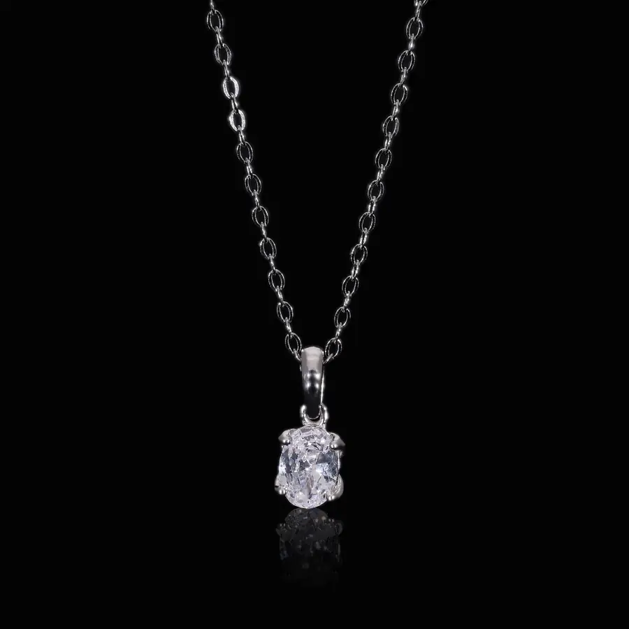 Oval Cut Lab Grown Diamond Solitaire Pendant