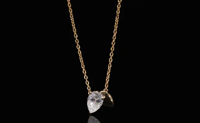 Lab Grown Diamond Pear Cut Solitaire Pendant