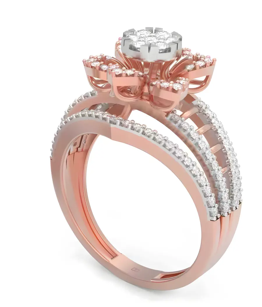 Vaidehi Ring (CI. Zaveri)- 0 0.723 CTW, 127 PCS VS1 CVD Lab Grown Round Diamon Ring