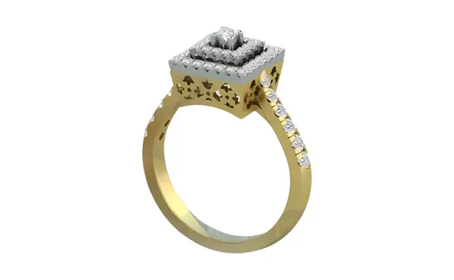 Vedika Ring (CI. Zaveri)-  0.67 CTW 53 PCS VS1 Lab Grown Round Diamond Geometric Design Ring