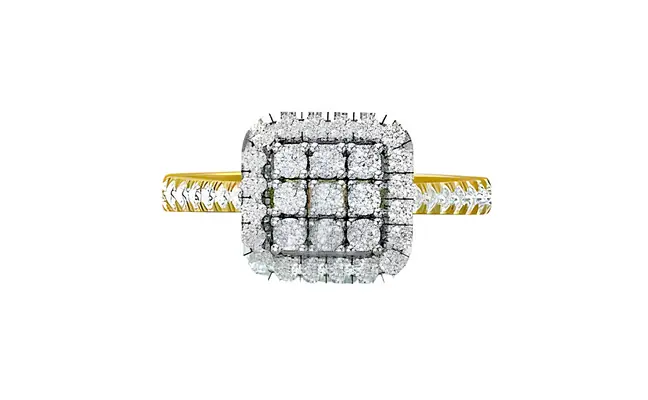Taneira Ring (CI. Zaveri)- 0.857 CTW 43 PCS VS1 Lab Grown Round Diamond Ring