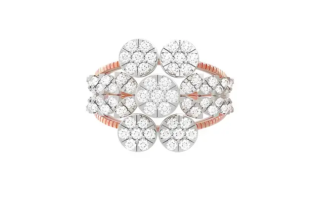 Samriddhi Ring (CI. Zaveri)- 0.987 CTW 67 PCS VS1 Lab Grown Round Diamond Ring