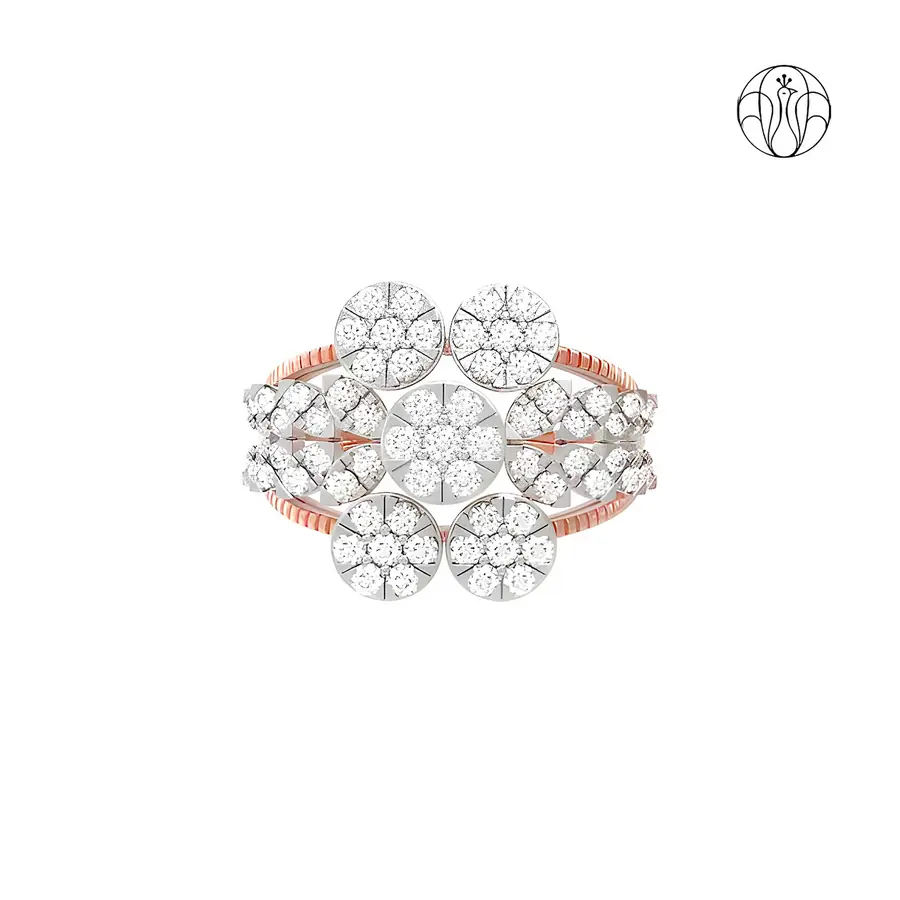 Samriddhi Ring (CI. Zaveri)- 0.987 CTW 67 PCS VS1 Lab Grown Round Diamond Ring