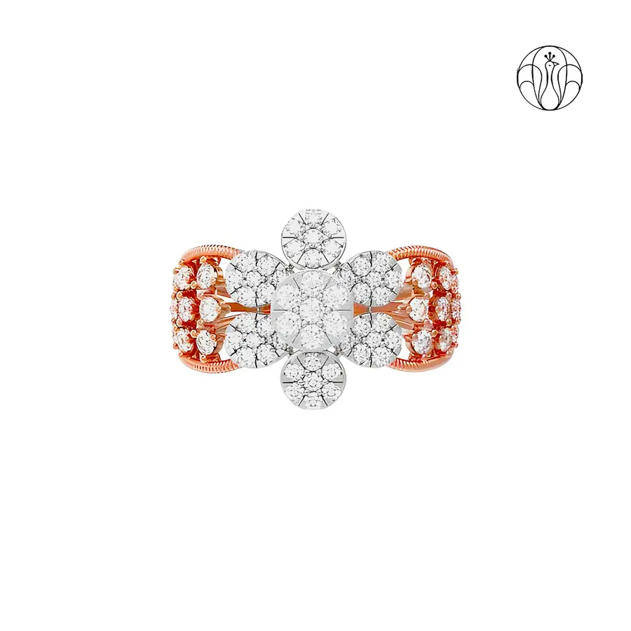 Vasundhara Ring (CI. Zaveri)- 0 1.019 CTW 69 PCS VS1 Lab Grown Round Diamond Ring