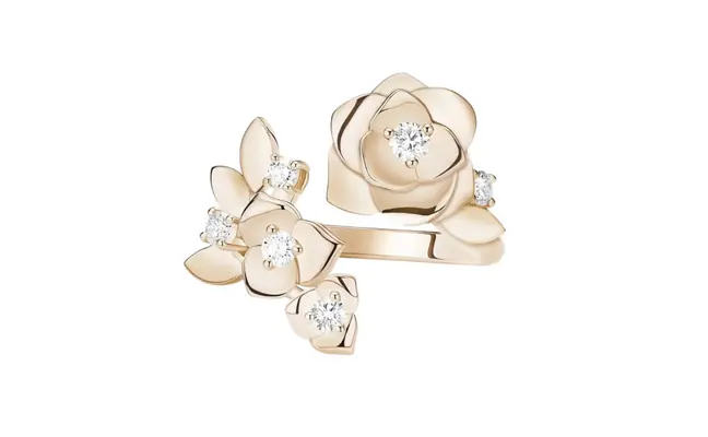 Meher Ring (CI. Zaveri)- 0.39 CTW 6 PCS VS1 Lab Grown Round Diamond Minimal Floral Ring