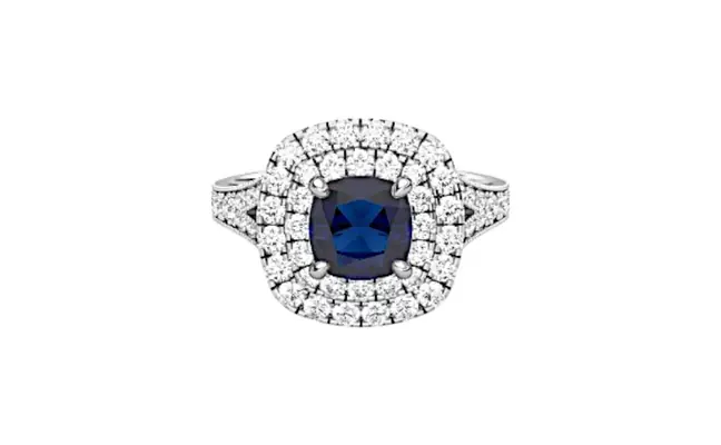Diana Sapphire Ring (CI. Zaveri)- 0.7 CTW 72 PCS VS1 Lab Grown Round Diamond Ring
