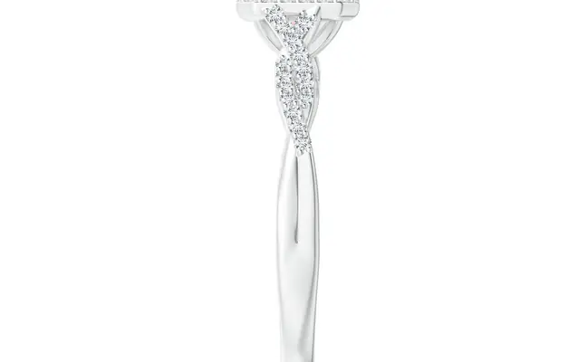 Emerald Morganite Pink Lab Grown Diamond Engagement ring