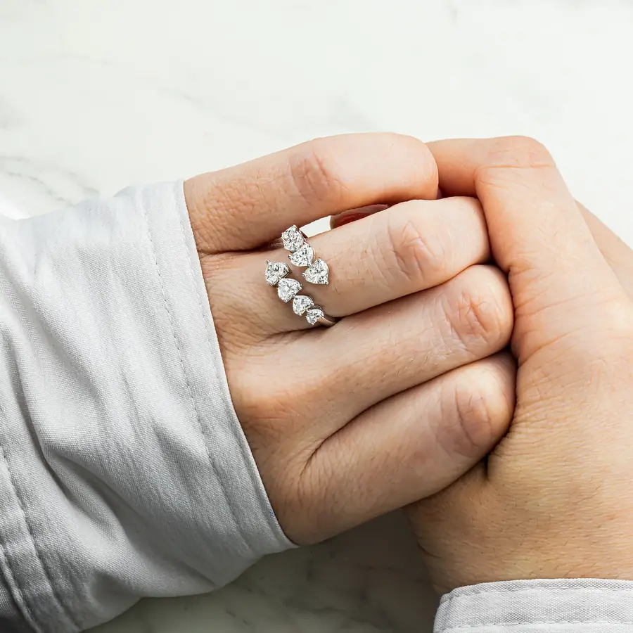 Heart shape White Lab Grown Diamond  Ring
