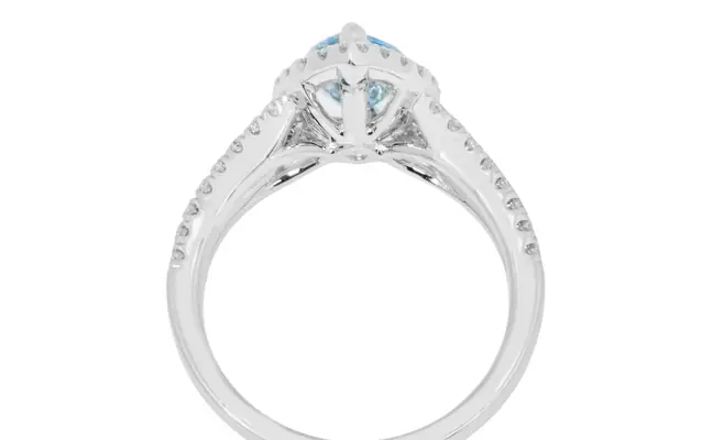 SkyBlue Round Shape Lab Grown Diamond Ring