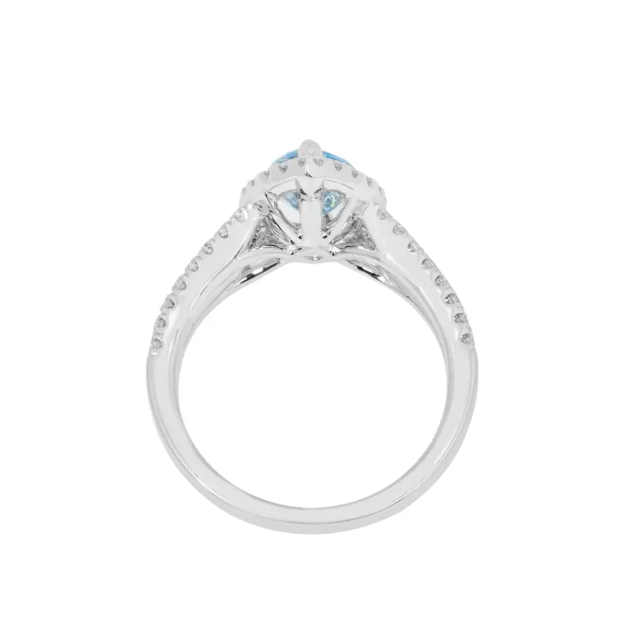 SkyBlue Round Shape Lab Grown Diamond Ring