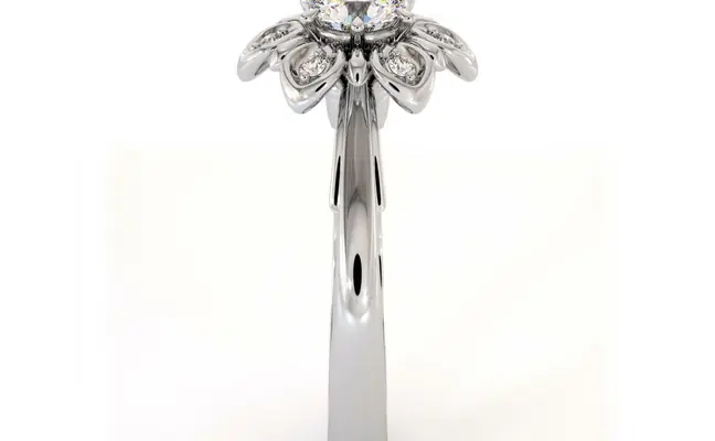 Floral Set Diamond Engagement Ring