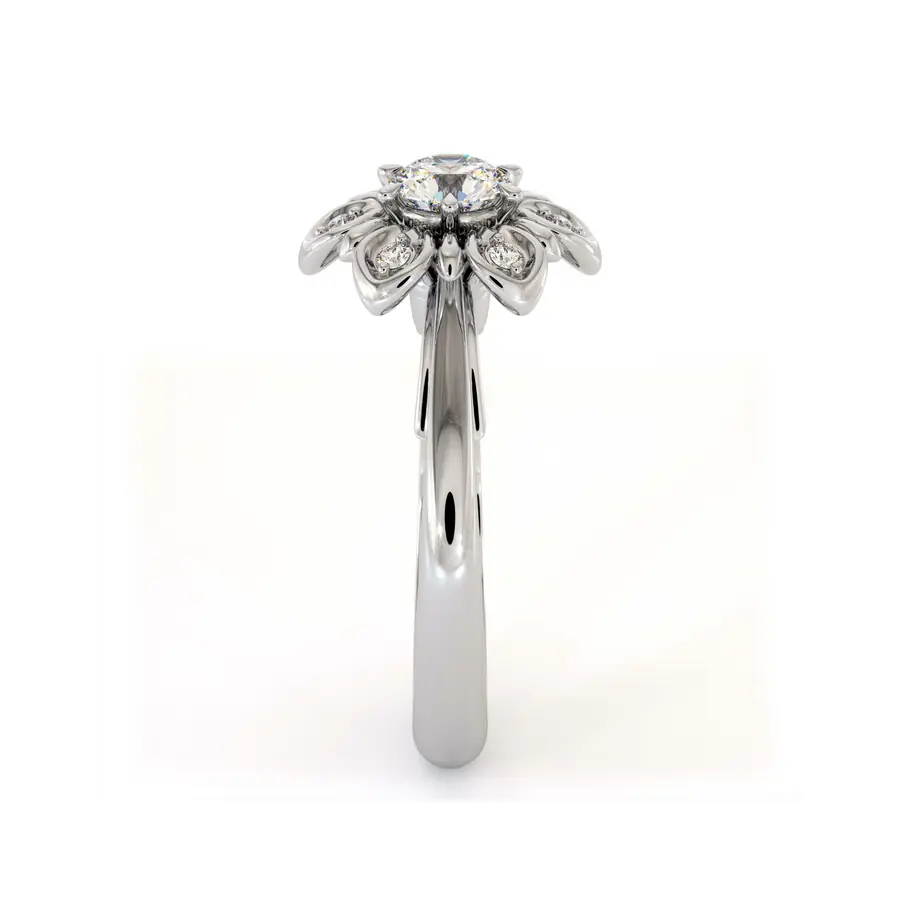 Floral Set Diamond Engagement Ring