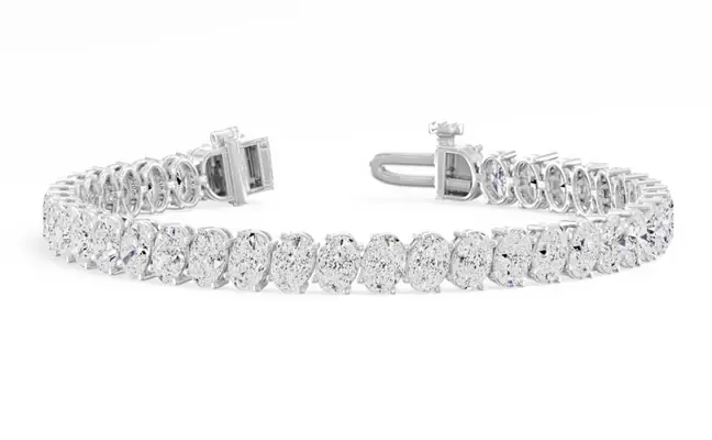Oval North South Tilt Tennis Bracelet