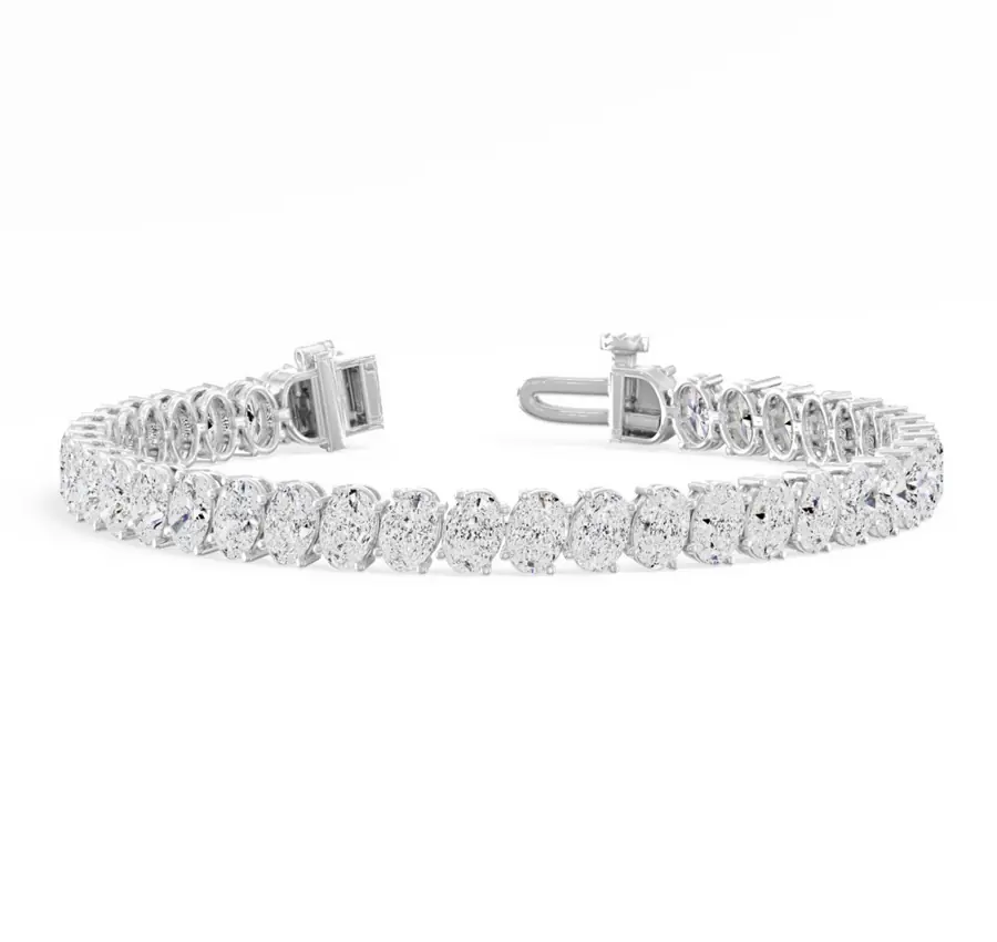 Oval North South Tilt Tennis Bracelet