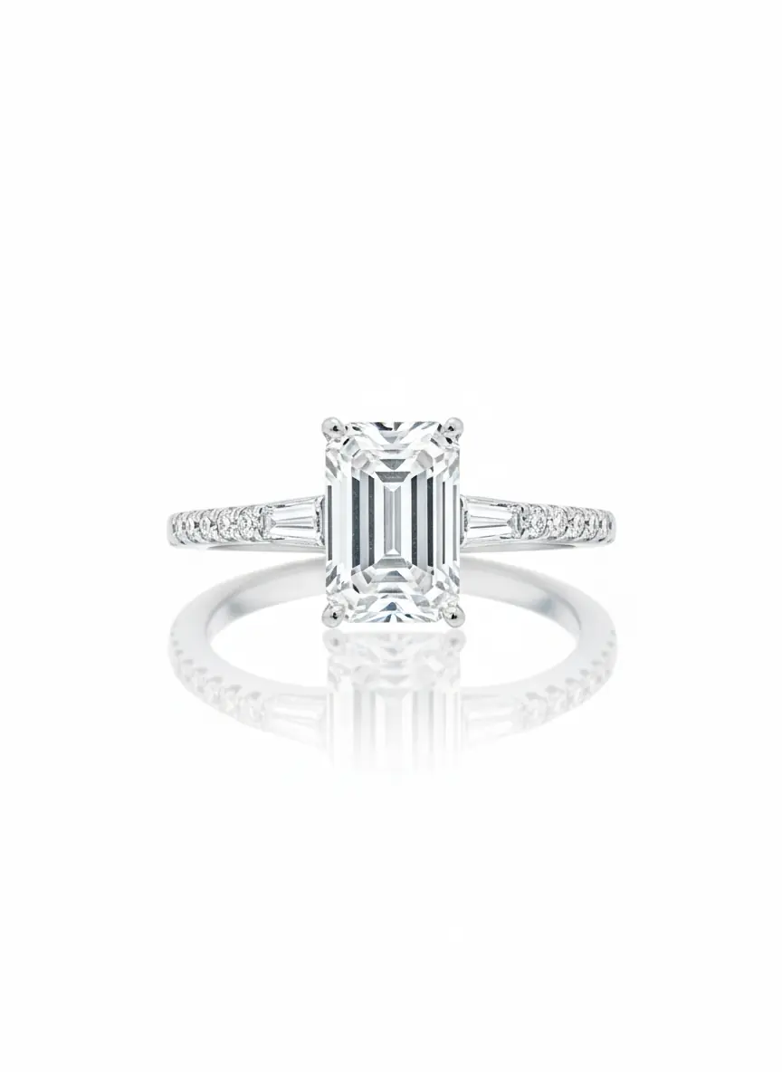 0.68 ct The Near-Three-Quarter Radiance Natural Diamond Ring in White Gold