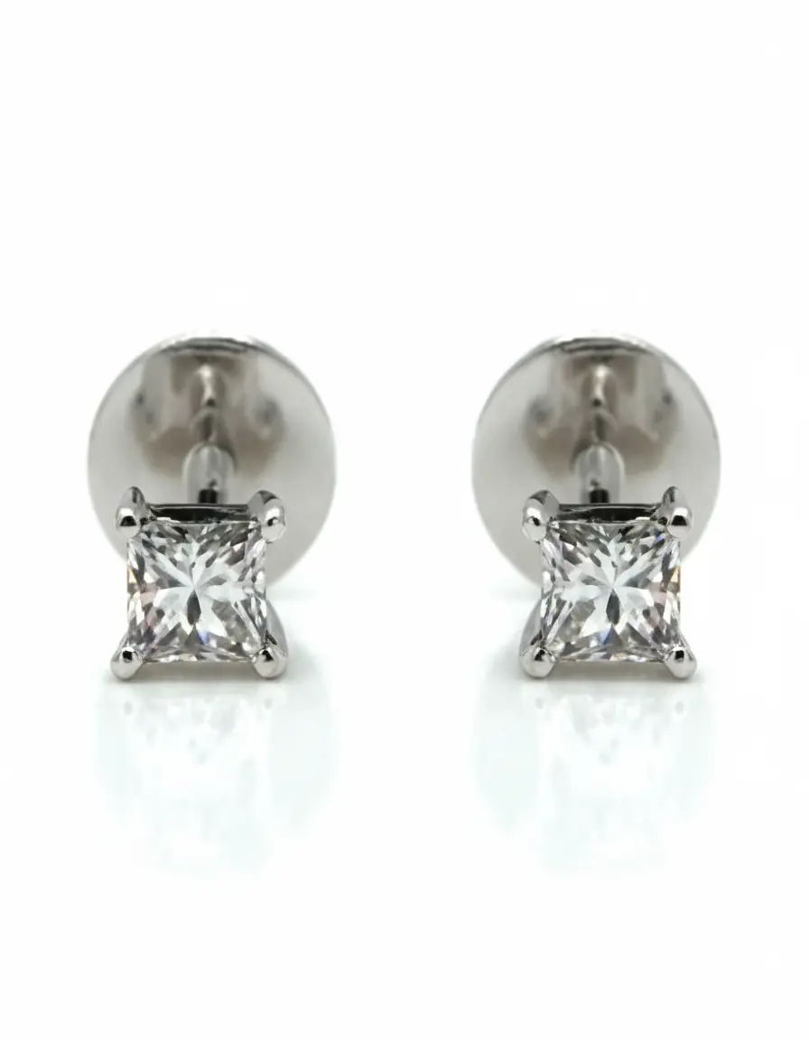 Delicate Dazzle 0.38 CTW Natural Diamond Studs in Sleek White Gold