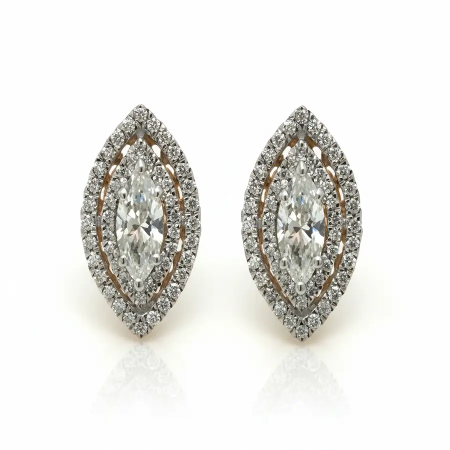 0.93 TCW Diamond Earrings - Pristine White Gold Elevate your style with the cool elegance of white gold and the brilliance