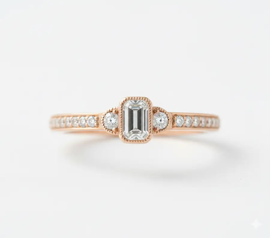 Sunlit Sparkle: 0.46 CT Natural Diamond Solitaire Ring in Warm Yellow Gold