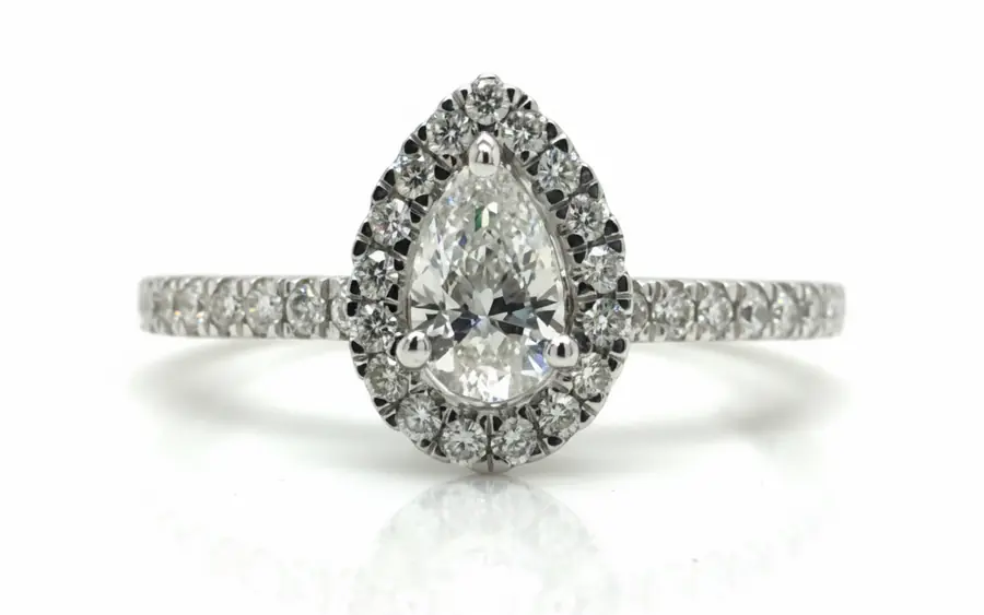 Classic 0.58 Carat Natural Diamond Solitaire Ring in (18K) White Gold