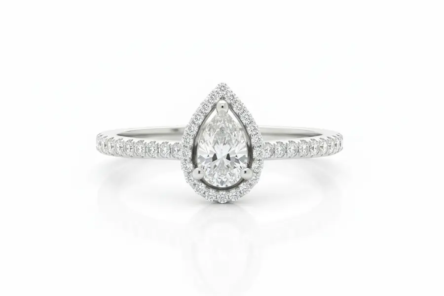 Dainty 0.51 CT Natural Diamond Solitaire Ring - Solid White Gold