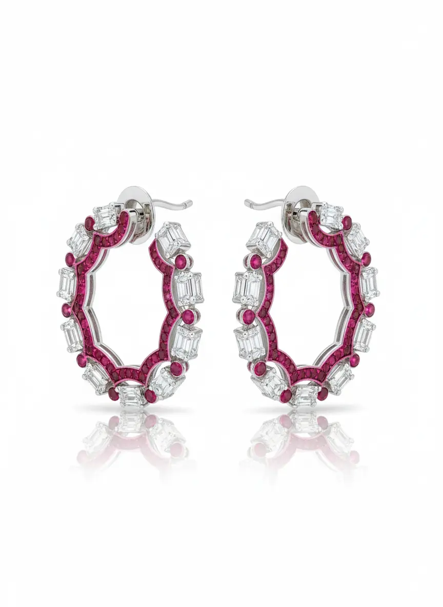 1.59 Natural Diamond Stud Earrings in 14K White Gold