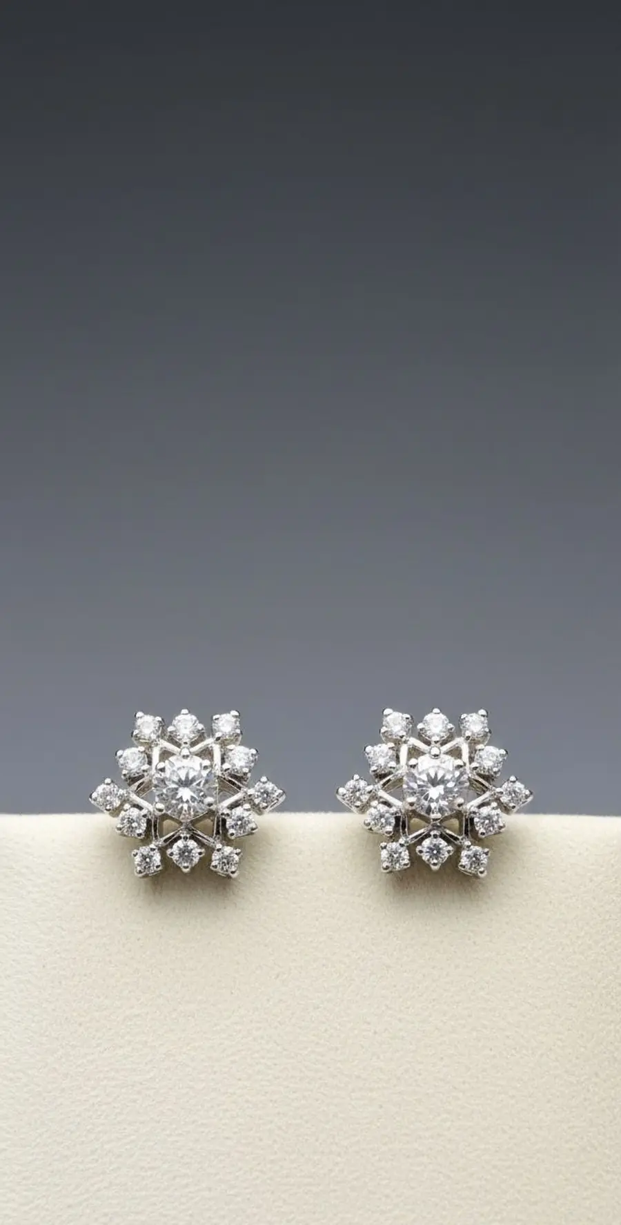 Arctic Starburst" 18K White Gold Diamond Cluster Stud Earrings (1.30ct DWT)