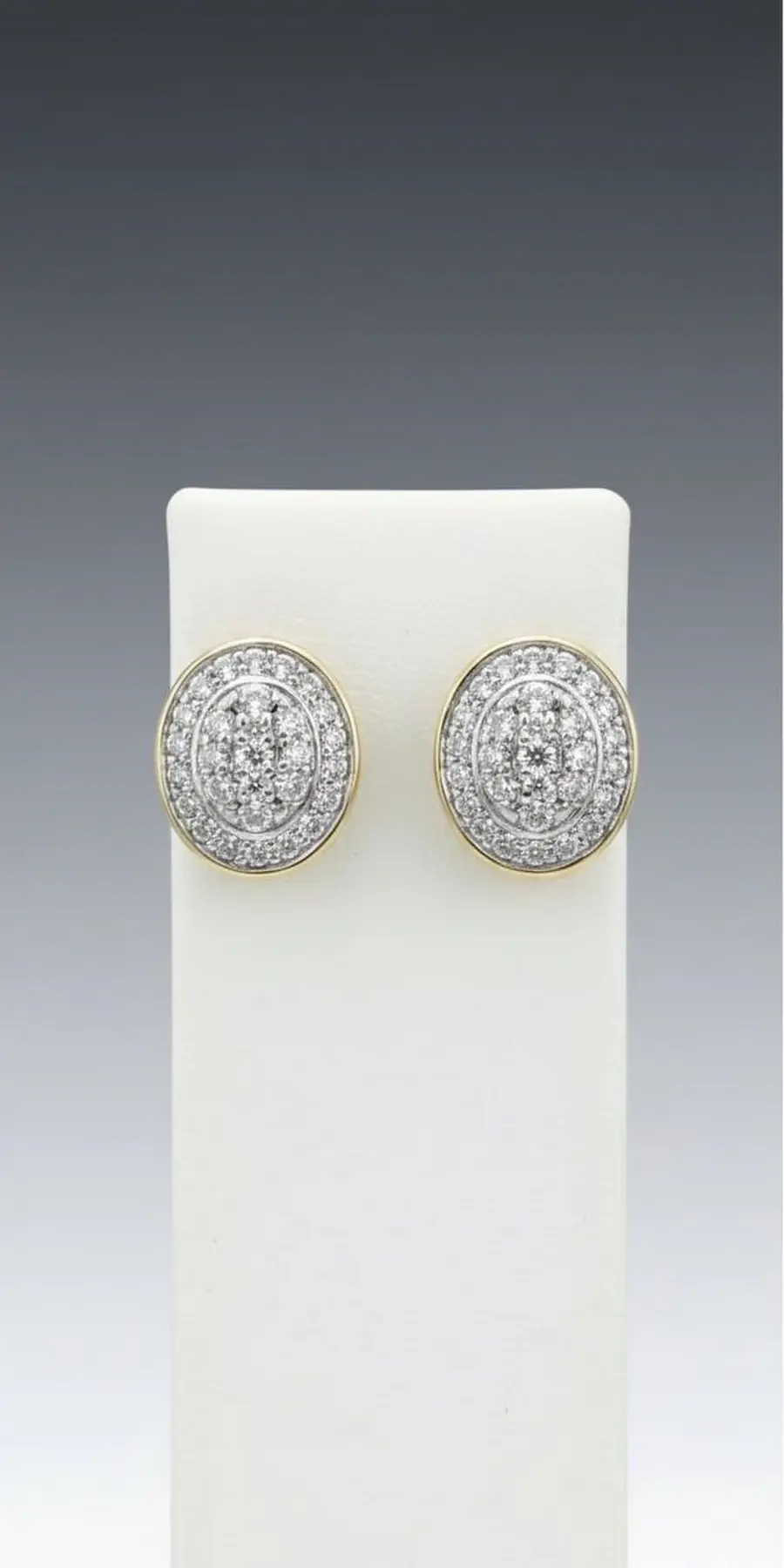 Halo Soleil" 18K Two-Tone Diamond Cluster Stud Earrings (0.57ct DWT)