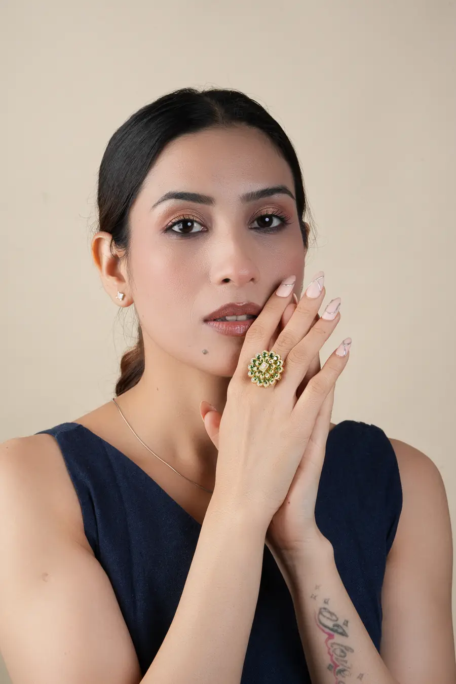 Pear-Shaped Emerald Cut Vintage Diamond Ring for Wedding