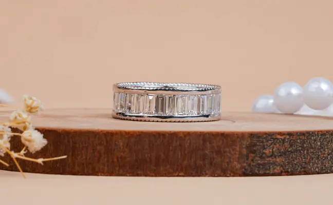 Baguette Lab-Grown Diamond Full Eternity Wedding Band