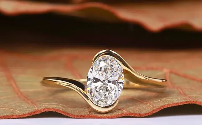 Oval Cut Lab Grown Diamond Bypass Engagement Ring