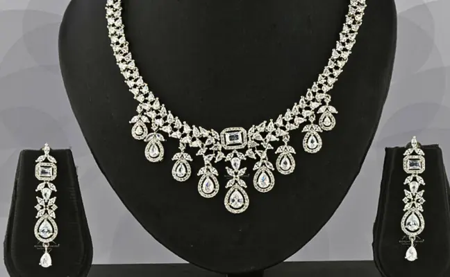 Statement Pear Drop Lab Grown Diamond Necklace & Earrings Set