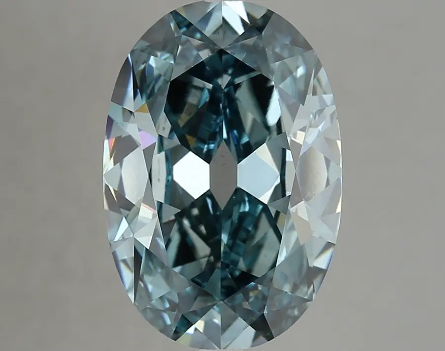 7.02ct FANCY VIVID  BLUE VS2 Oval Old Miner (IGI)