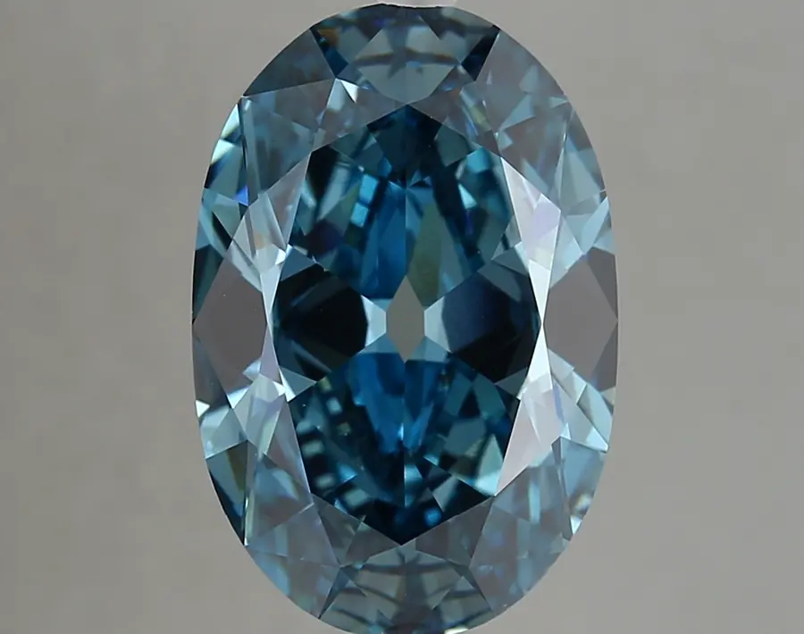 6.53ct FANCY VIVID  BLUE VS1 Oval Old Miner (IGI)