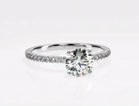 Scalloped Pavé Diamond Engagement Ring | Channel set, round diamonds
