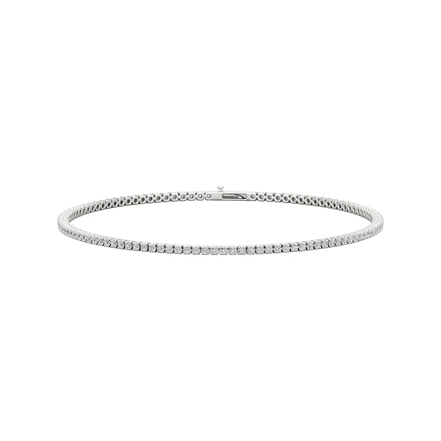 Four Prong 1 CT TW Natural Diamond Tennis Bracelet