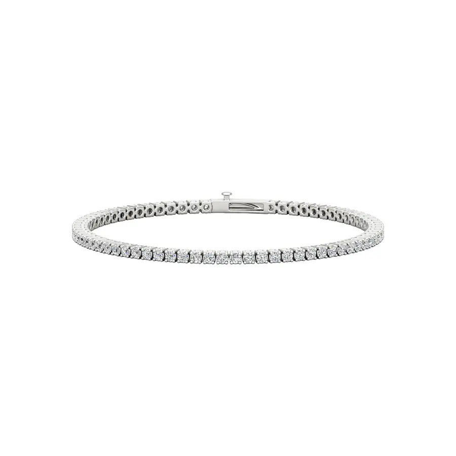 Four Prong 1.5 CT TW Natural Diamond Tennis Bracelet