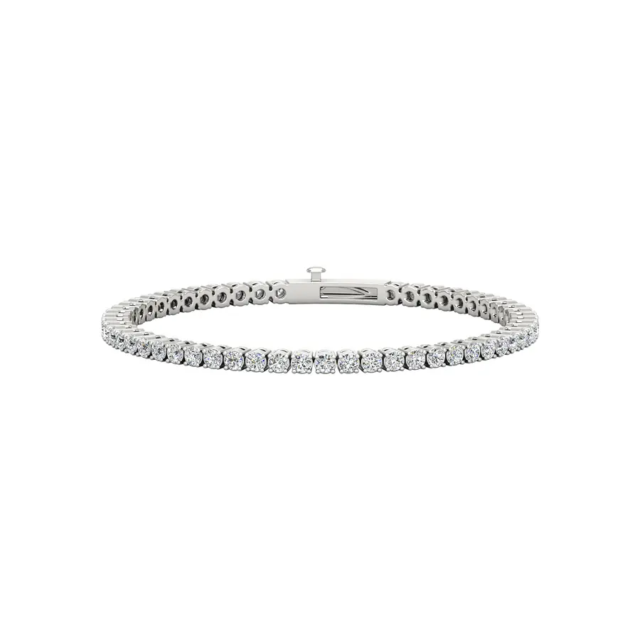 Four Prong 2.5 CT TW Natural Diamond Tennis Bracelet