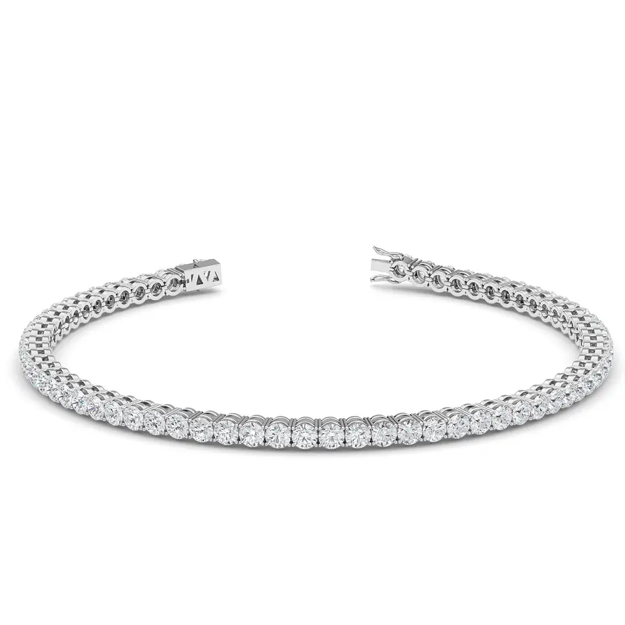 Four Prong 3 CT TW Natural Diamond Tennis Bracelet