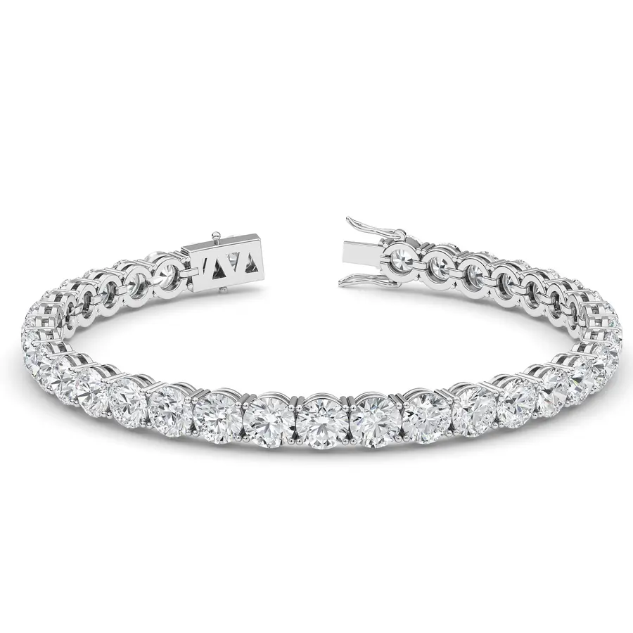 Four Prong 11 CT TW Natural Diamond Tennis Bracelet